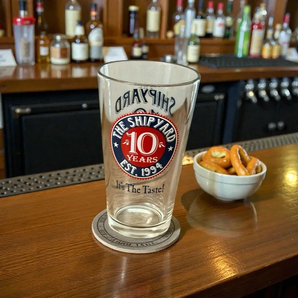 Vintage Shipyard Brewing Co. 10th Anniversary Pint Glass | Set Of 3 | 2004